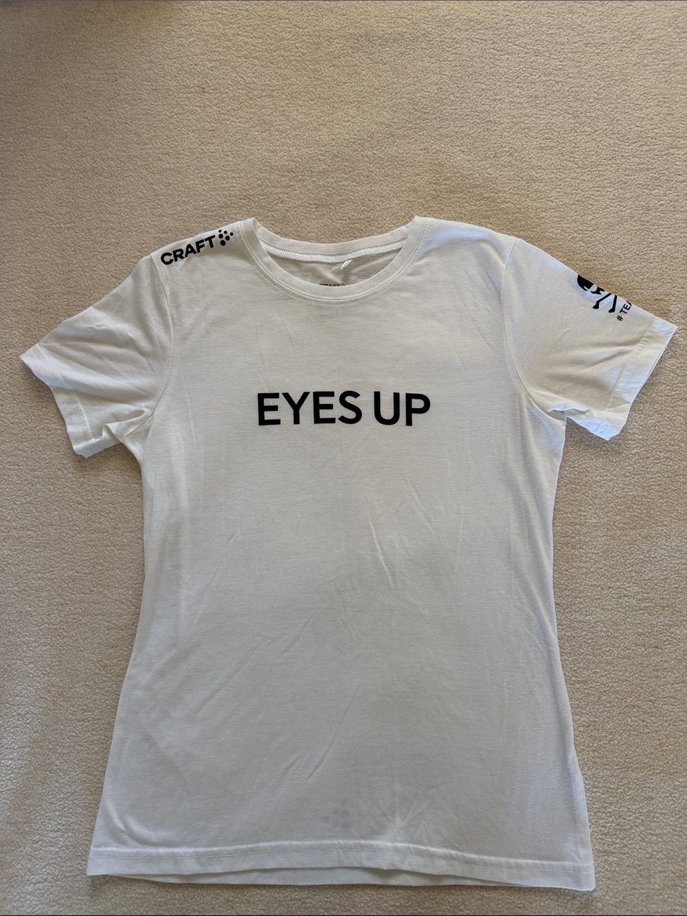 Craft Women's White 'EYES UP' Short Sleeve Graphic Tee